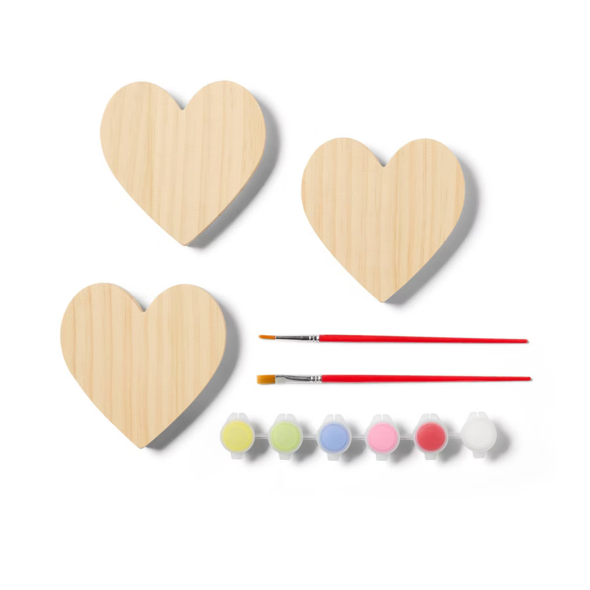 3ct Valentine's Craft Wood Hearts Painting Activity Kit - Mondo Llama™ | Target