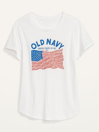 2022 "United States of All" Flag Graphic T-Shirt for Women | Old Navy (US)