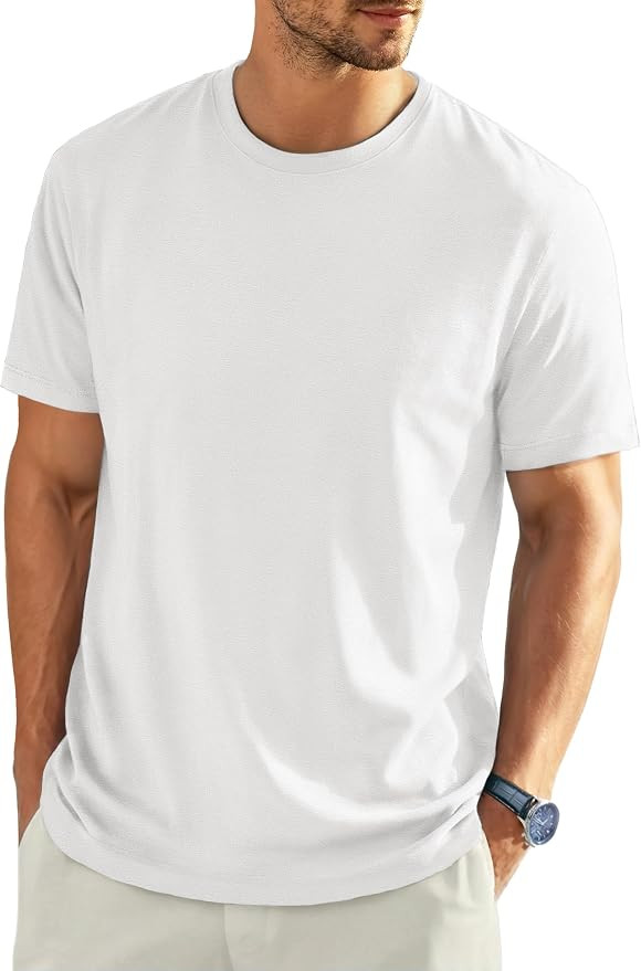 EKLENTSON Men's Cotton Crewneck T-Shirts Short Sleeve Plain Tee Moisture Wicking Casual Tshirts S... | Amazon (US)