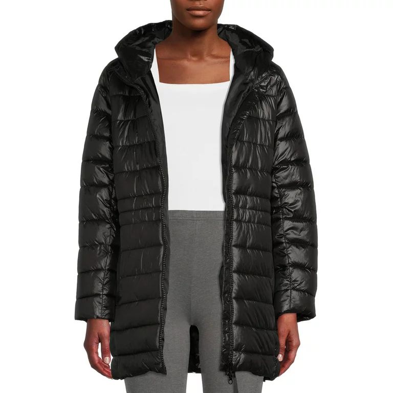 Swiss Tech Women's and Women’s Plus Packable Mid Length Puffer Jacket - Walmart.com | Walmart (US)