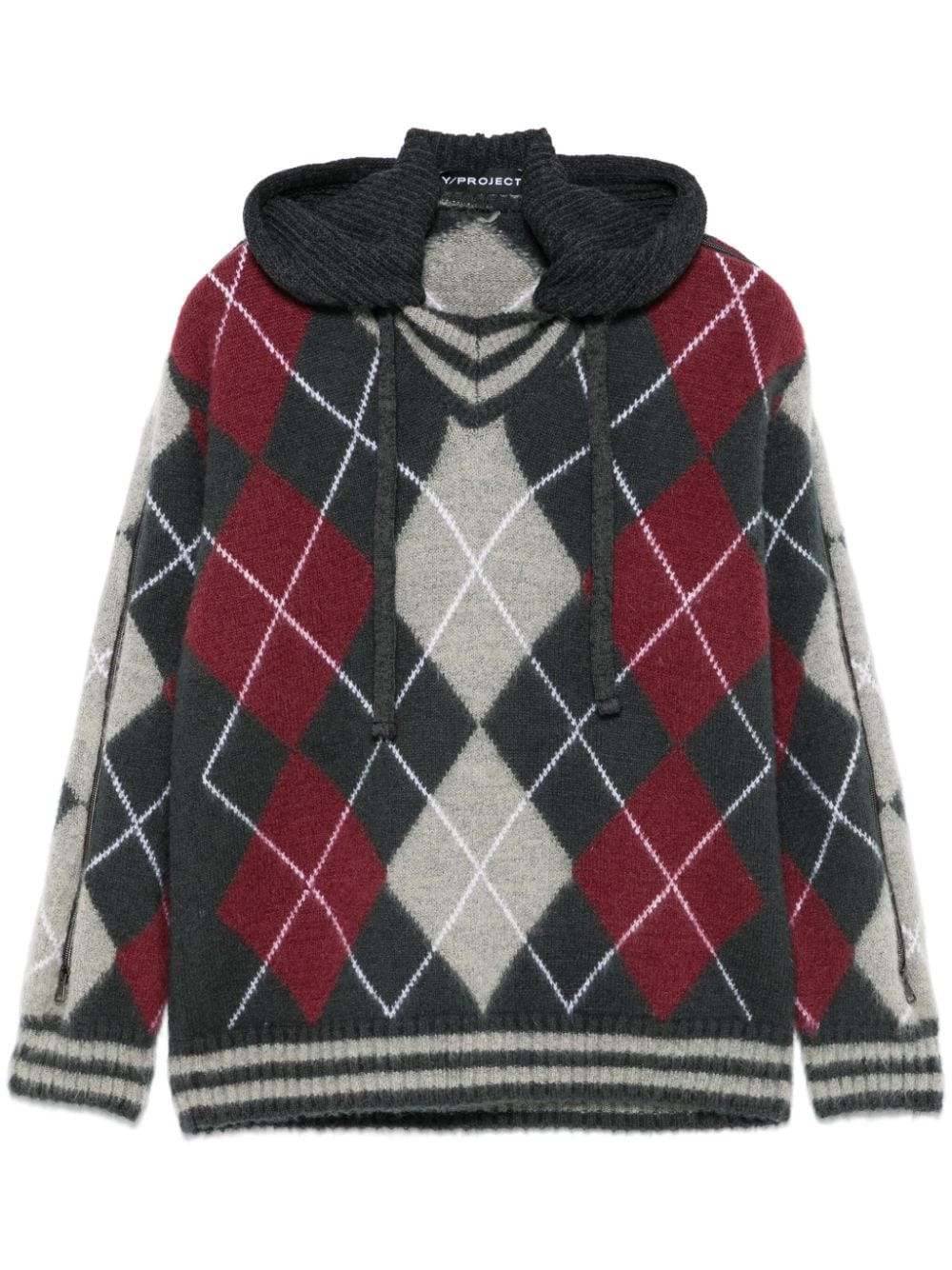 Y/Project argyle-knit sweater - Grey | Farfetch Global