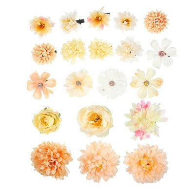 Unique Bargains Women's Fake Flowers Hair Clips Beige 20 Pcs | Target