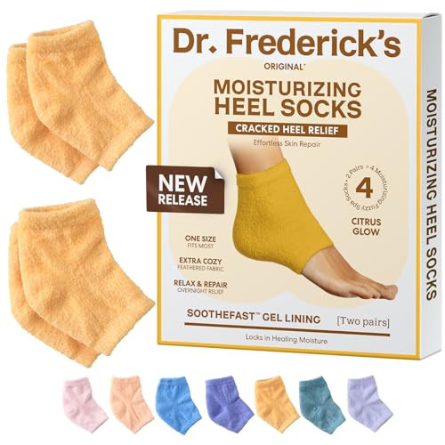 Dr. Frederick's Original Moisturizing Fuzzy Heel Socks - 2 Pairs - Cozy Gel-Lined Sleep Socks for Women & Men - Soothing Dry, Cracked Feet - Cracked Heel Repair - Heal Dry Heels - Citrus Glow | Amazon (US)