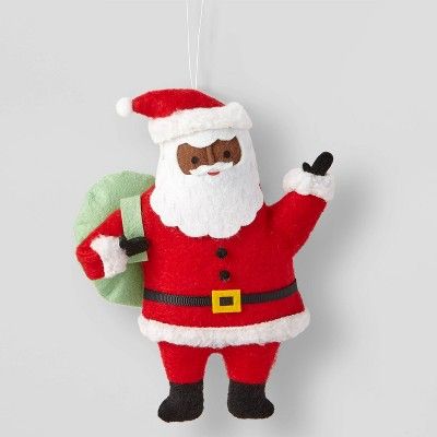 Fabric Santa with Light Green Bag Christmas Tree Ornament - Wondershop™ | Target
