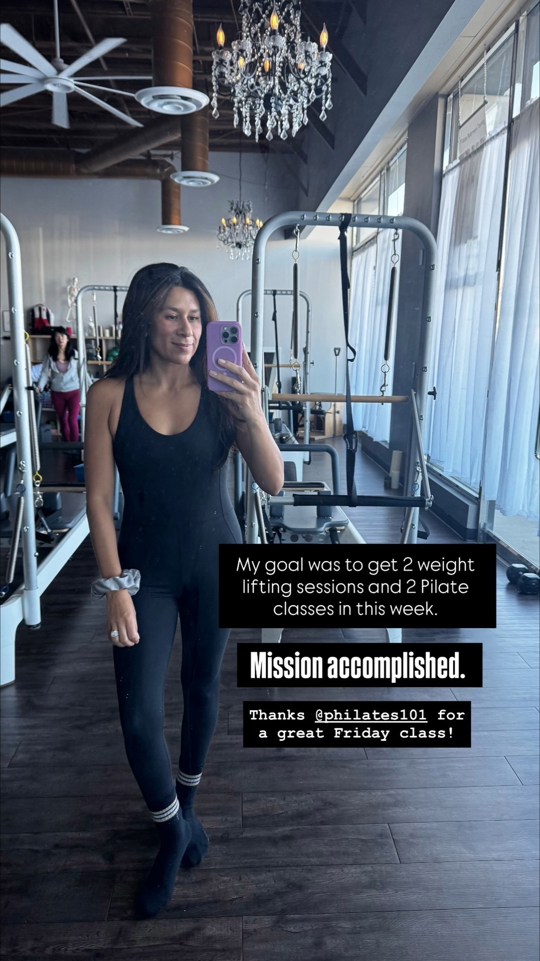 Mission accomplished.  Thanks @philates101 for a great Friday class!  My goal was to get 2 weight lifting sessions and 2 Pilate classes in this week. I also love this bodysuit for Pilates. I just feel like a bodysuit makes me more comfortable to flex into different positions and keeping everything covered. Especially love the back of this too! 

#LTKActive #LTKStyleTip #LTKFindsUnder50