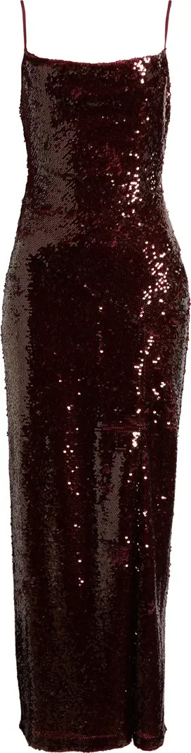 Julia Jordan Sequin Cowl Neck Maxi Cocktail Dress | Nordstrom | Nordstrom