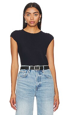 Michael Lauren Malachy Cap Sleeve Tee in Navy from Revolve.com | Revolve Clothing (Global)