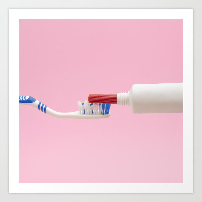 Kids toothpaste Art Print | Society6