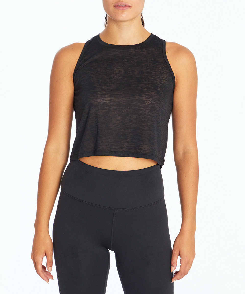 Balance Collection Women's Tank Tops BLACK - Black Crop Tank - Women | Zulily