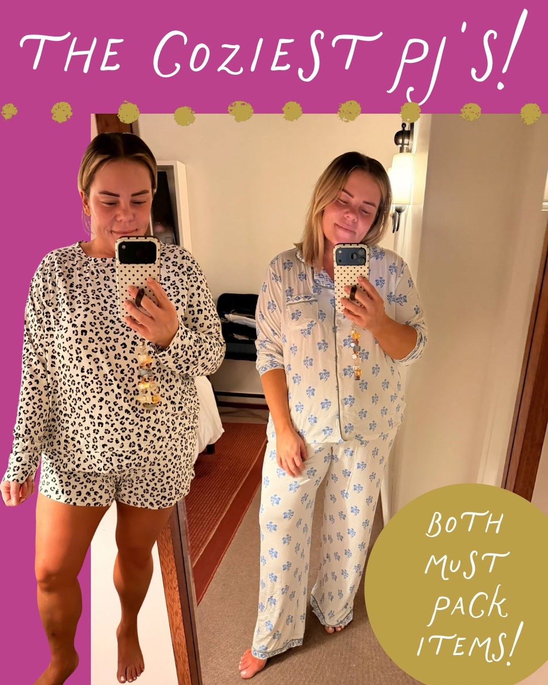 You know I had to pack my favorite cozy pajamas for Carmel! 💤💕 I brought two adorable sets because there’s nothing better than changing into something soft and comfortable after a full day of exploring. The leopard print and pretty blue floral are both SO cute! Definitely travel essentials in my book.

#LTKDayInMyLife #LTKOver40 #LTKMidsize