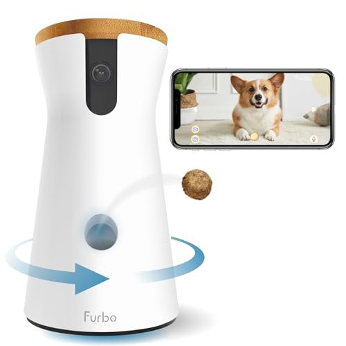 Furbo 360° Dog Camera: Home Security Camera with Barking Alerts, Rotating Pet Treat Dispenser with Phone App, Smart Home Indoor Puppy Cam with 2-Way Speaker and Night Vision (No Subscription Required) | Amazon (US)