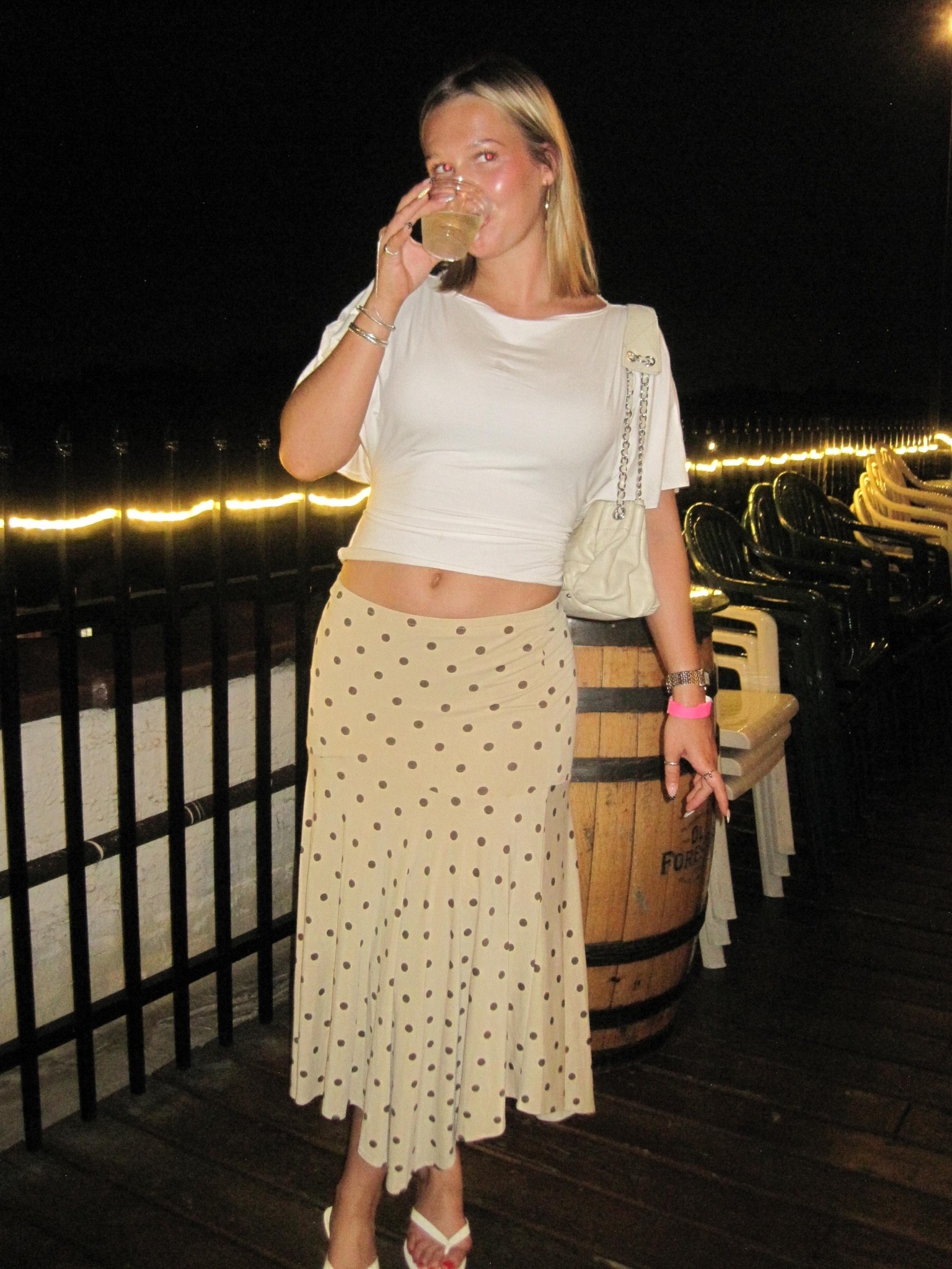 A rooftop bar hates to see me coming 🫵🏼🫵🏼 Wearing size S & size 8 in heels! Bag is vintage Chanel 🤍

#LTKootd #LTKSeasonal