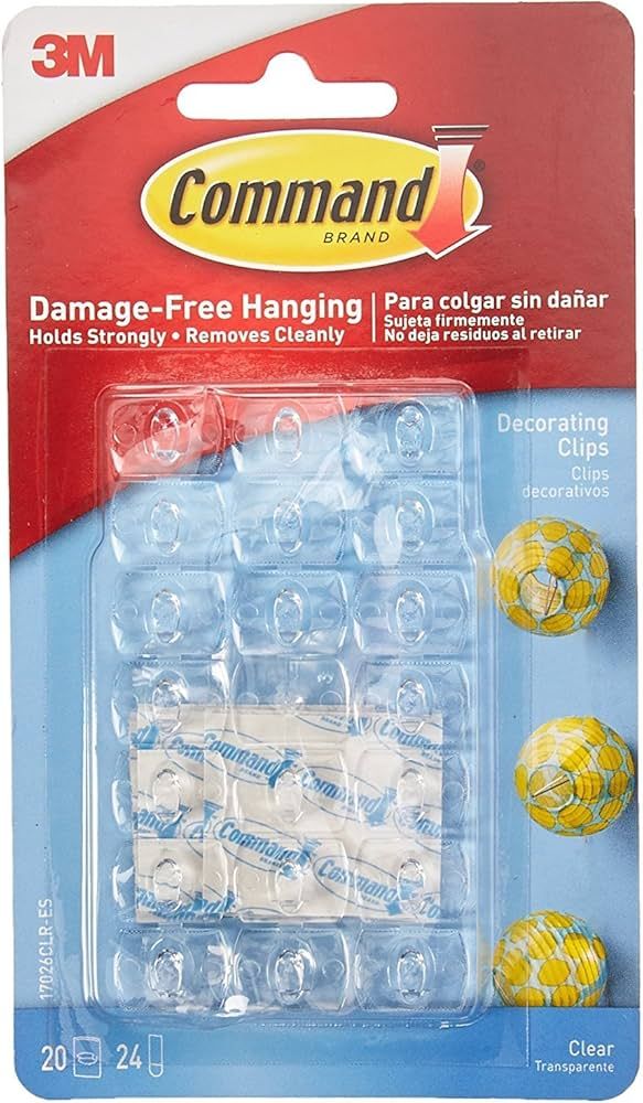 Command 17026CLR-ES Decorating Clips, Clear, 20-Clips (2 Pack) | Amazon (US)