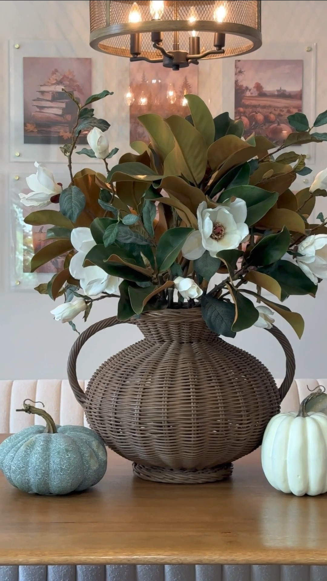 Bringing a little fall elegance to the dining table.

fall decor, fall dining table, Afloral fall stems, magnolia branches, McGee and Co vase, McGee&Co, faux pumpkin

#LTKSeasonal #LTKHome