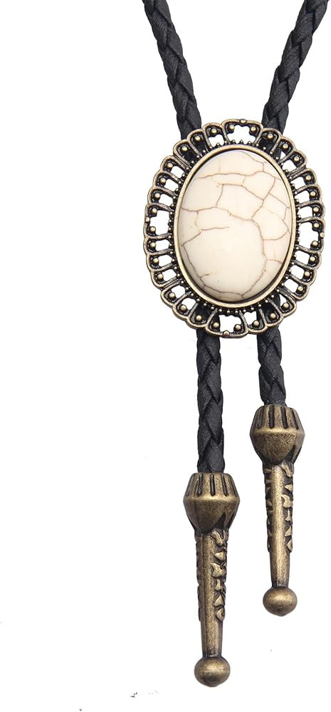 Joxevyia Turquoise Stone Bolo Tie with Leather Rope Western Cowboy Tie Unisex Accessory Groomsmen... | Amazon (US)