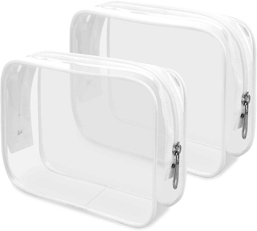 Wedama TSA Approved Toiletry Bag, Cosmetic Bags 2 Pack with Zipper Carry on Airline Airport Trave... | Amazon (US)