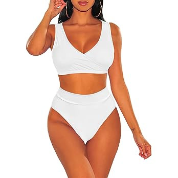 Sovoyontee Women's High Waisted Swimsuit 2 Piece Bathing Suits Bikini | Amazon (US)