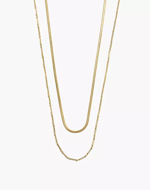 Herringbone Chain Mix Necklace Set | Madewell