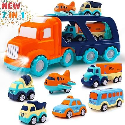Toddler Toys Car for Boys: Kids Toys for 1 2 3 4 5 Year Old Boys Girls | Boy Toys 7 in 1 Carrier ... | Amazon (US)