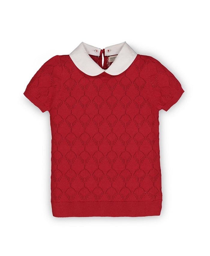 Hope & Henry Girls' French Look Short Sleeve Sweater with Collar, Infant & Reviews - Kids - Macy'... | Macys (US)