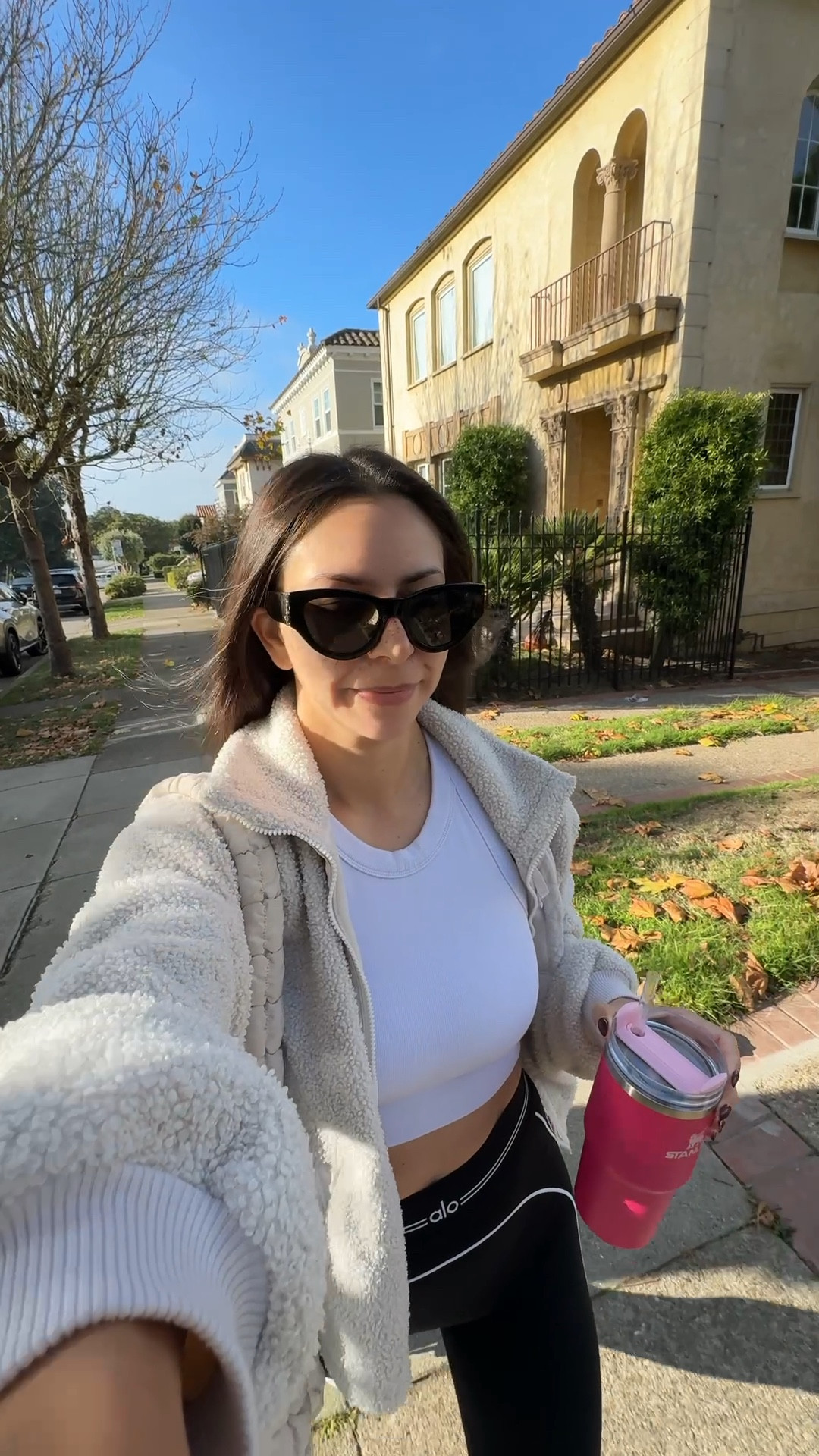 Alo outfit 30% off
This bra top is one of my favorites that I have in multiple colors. Love pairing it with joggers for a casual outfit too!

Alo bra top- medium
Alo leggings- small
YSL sunglasses
Target puffer tote bag
Tavi grip socks
New balance 9060 sneakers

Petite, active wear, Pilates outfit, barre outfit, cyber week, Black Friday 

#LTKfitnessgoals #LTKSaleAlert #LTKCyberWeek