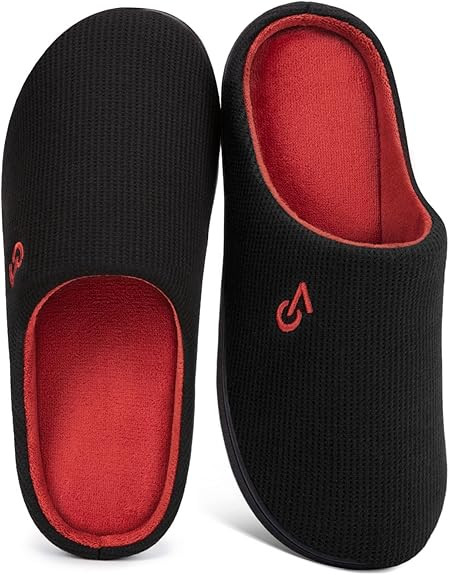 VeraCosy Men's Two-Tone Memory Foam House Slippers Indoor Outdoor Durable Rubber Sole | Amazon (US)