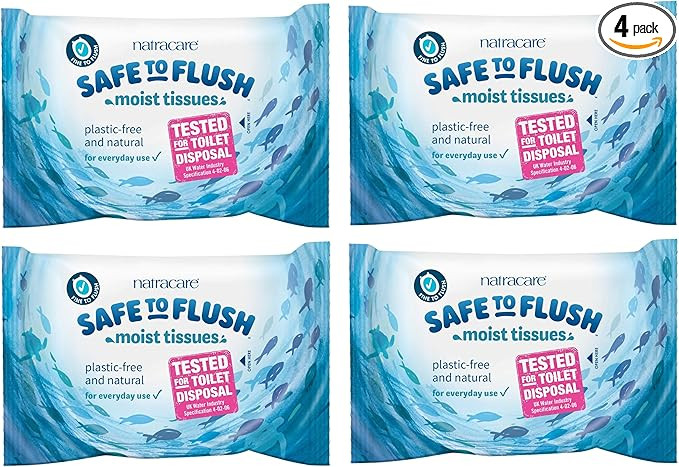 Natracare Lot de 4 mouchoirs humides sans danger pour rincer 30 lingettes | Amazon (FR)