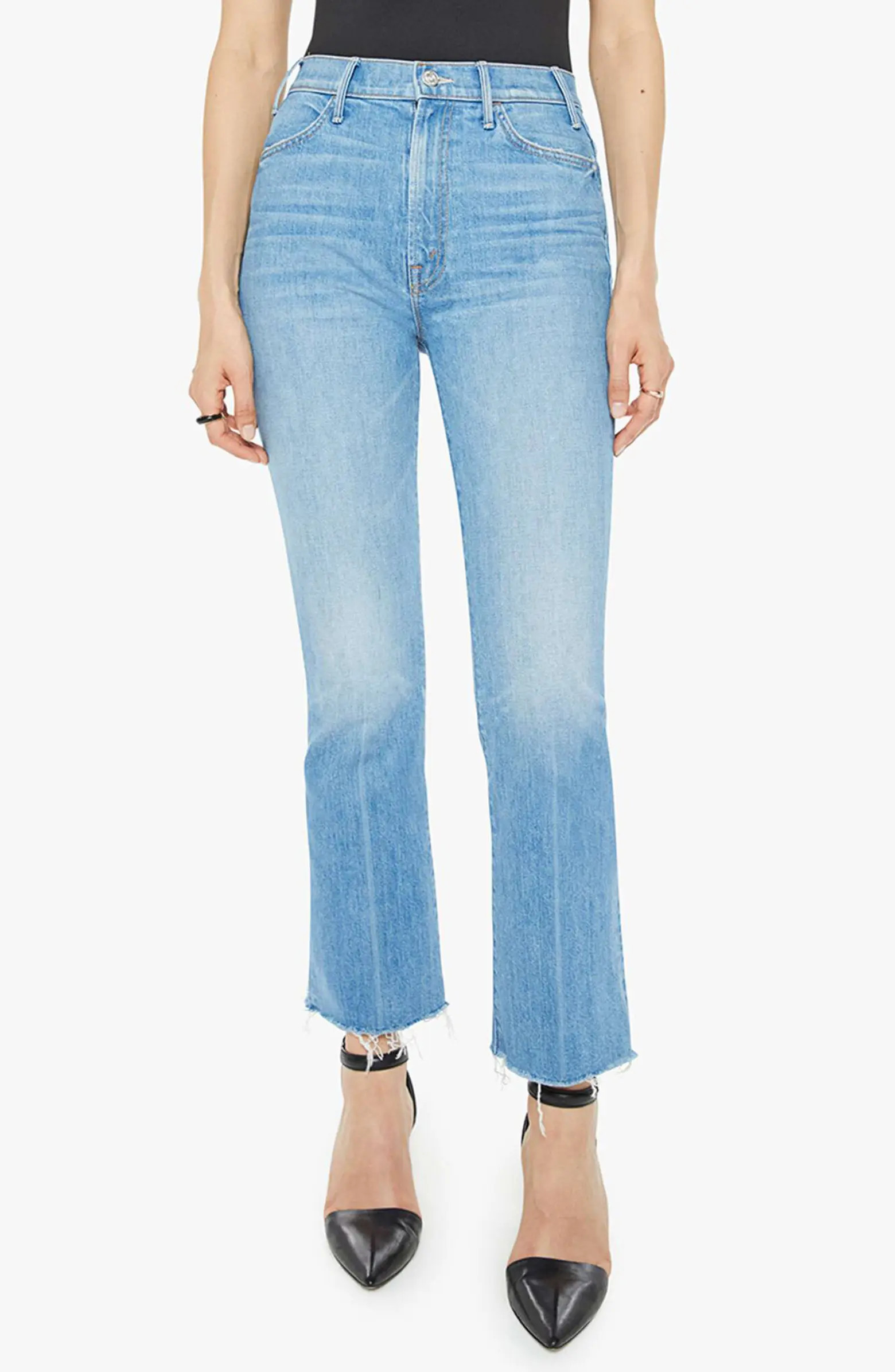 The Hustler High Waist Fray Ankle Flare Jeans | Nordstrom