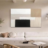 Beige Wabi Sabi Painting Large Modern Texture Wall Art White & Black Abstract Minimalist On Canvas Contemporary Decor | Etsy (US)