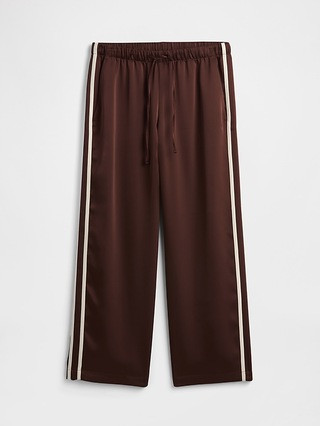 Relaxed Straight-Leg Stripe Satin Pants | Gap Factory