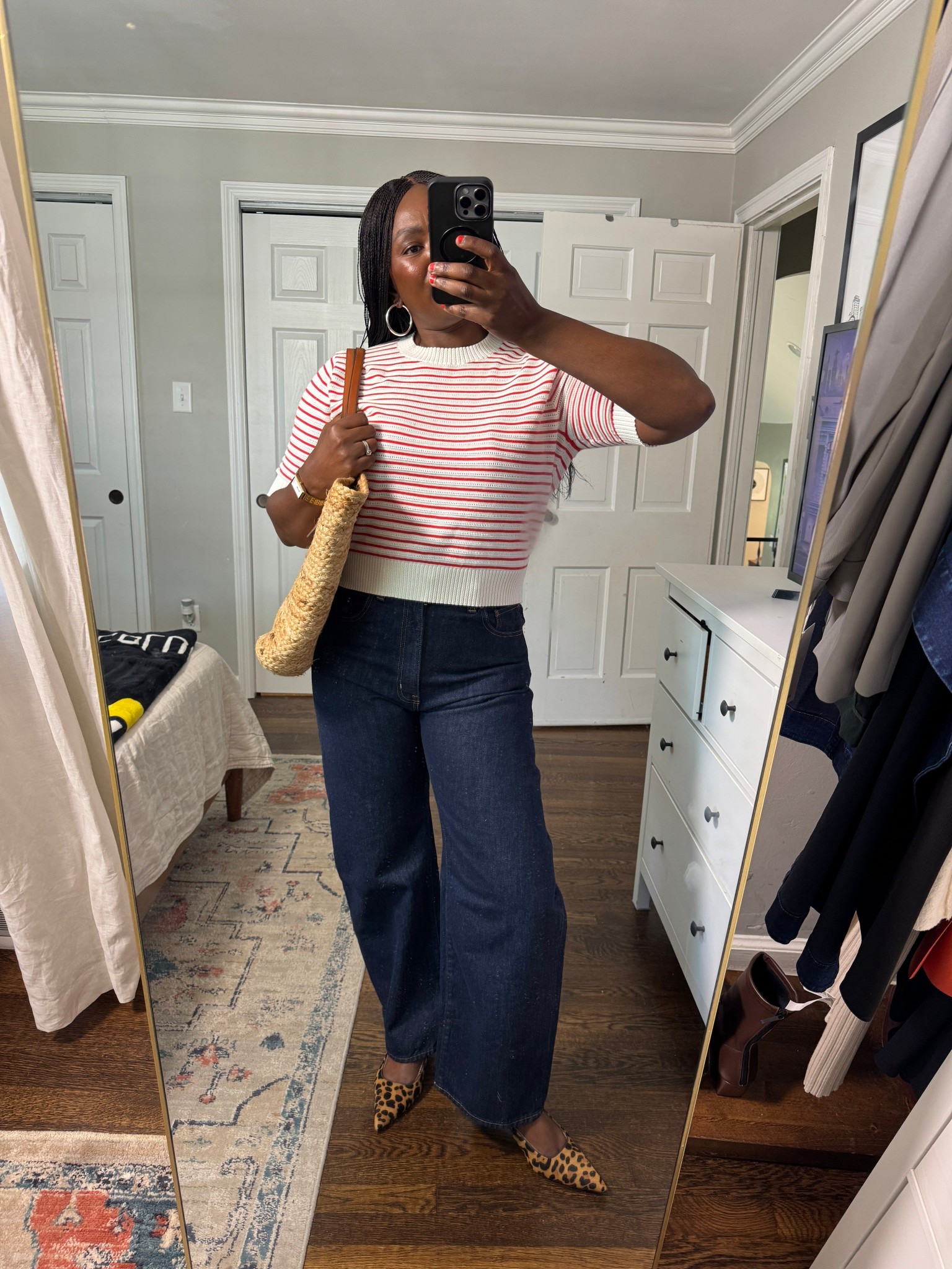 "Striped tee, wide-leg denim, and a straw bag for a Friday that feels like a vacation. Add a pop with leopard flats and you’ve got a classic summer uniform I’ll be wearing on repeat. #WideLegJeans #EffortlessStyle #SummerCasualLook #MomStyle"



#LTKSaleAlert #LTKxMadewell #LTKOver40