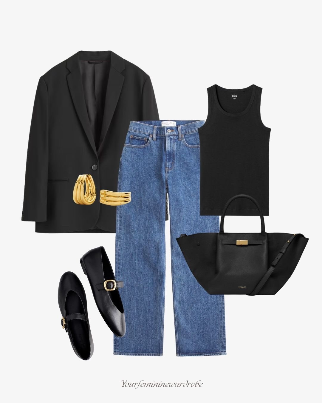 Simple and chic way to style a pair of jeans 