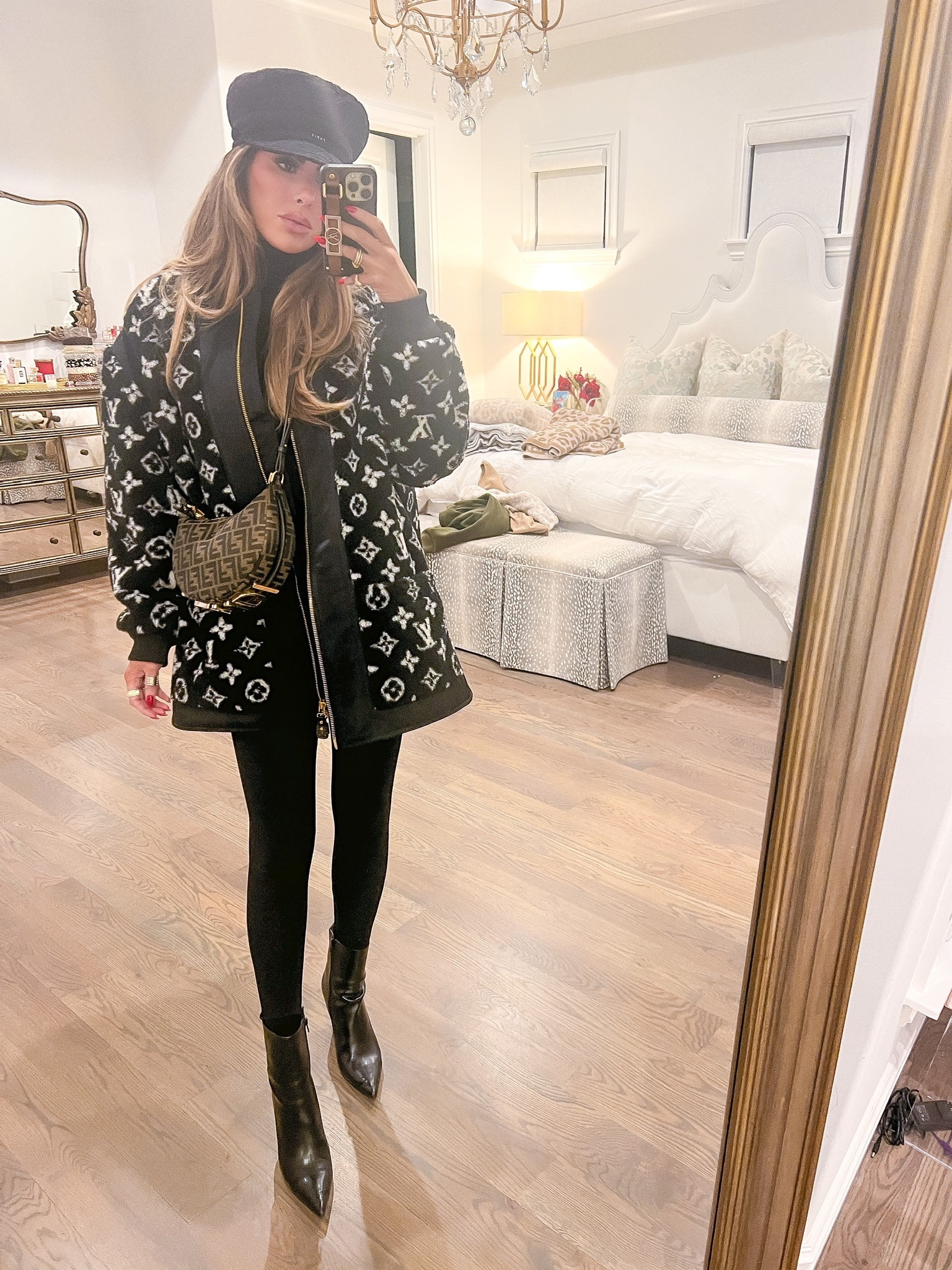 Wearing a size small in leggings and shirt! 

Womens Sherpa jacket, Black Sherpa jacket, kitten heel, black bootie, commando leggings, flattering leggings, winter fashion, fendi bag, winter outfit, Emily ann Gemma 

#LTKstyletip