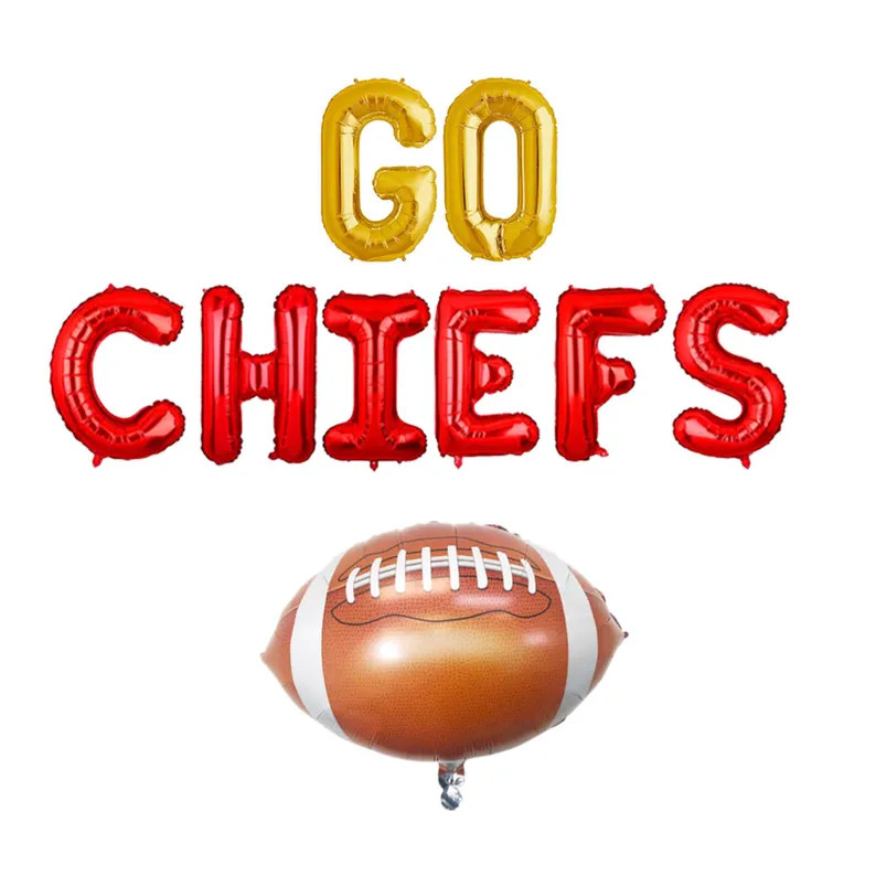 Go Chiefs Balloon Banner Superbowl Party Decor Kansas City Chiefs Fans Football Balloon Sports Th... | Etsy (US)