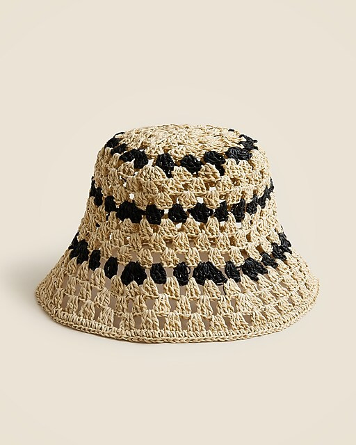 Packable woven hat in stripe | J. Crew US
