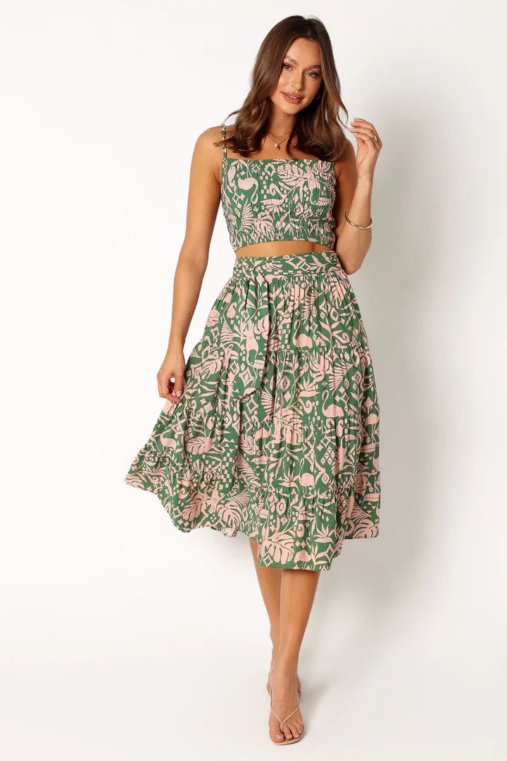 Lani Midi Skirt - Green | Petal & Pup (US)