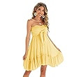 R.Vivimos Women's Summer Cotton Boho Beach Sleeveless Tie Front Mini Dress Tube Top Dress | Amazon (US)