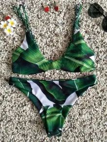 Palm Tree Braided Cami Bikini Set | ZAFUL (Global)