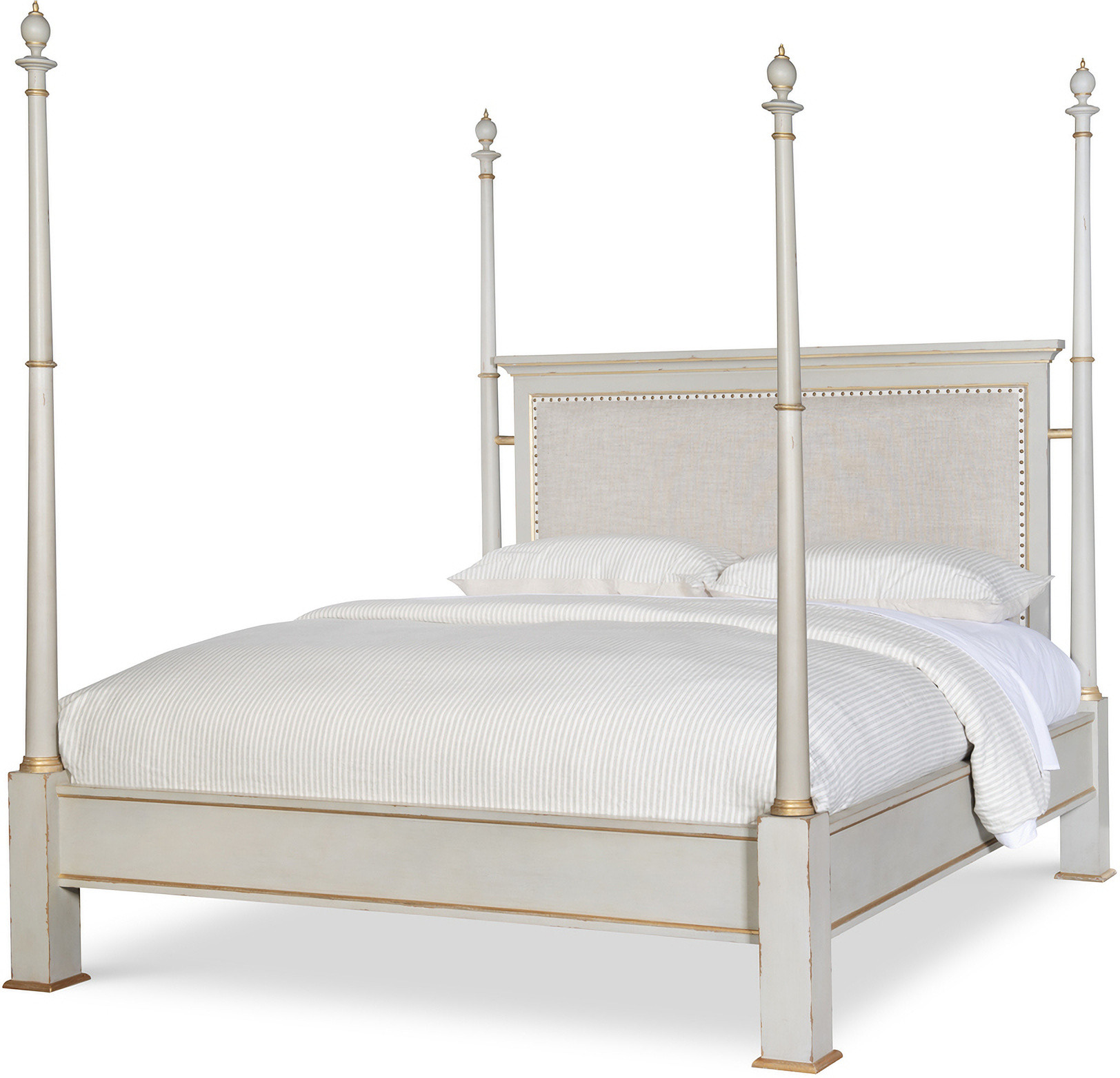 Madeline King Poster Bed In Off White | 1stopbedrooms