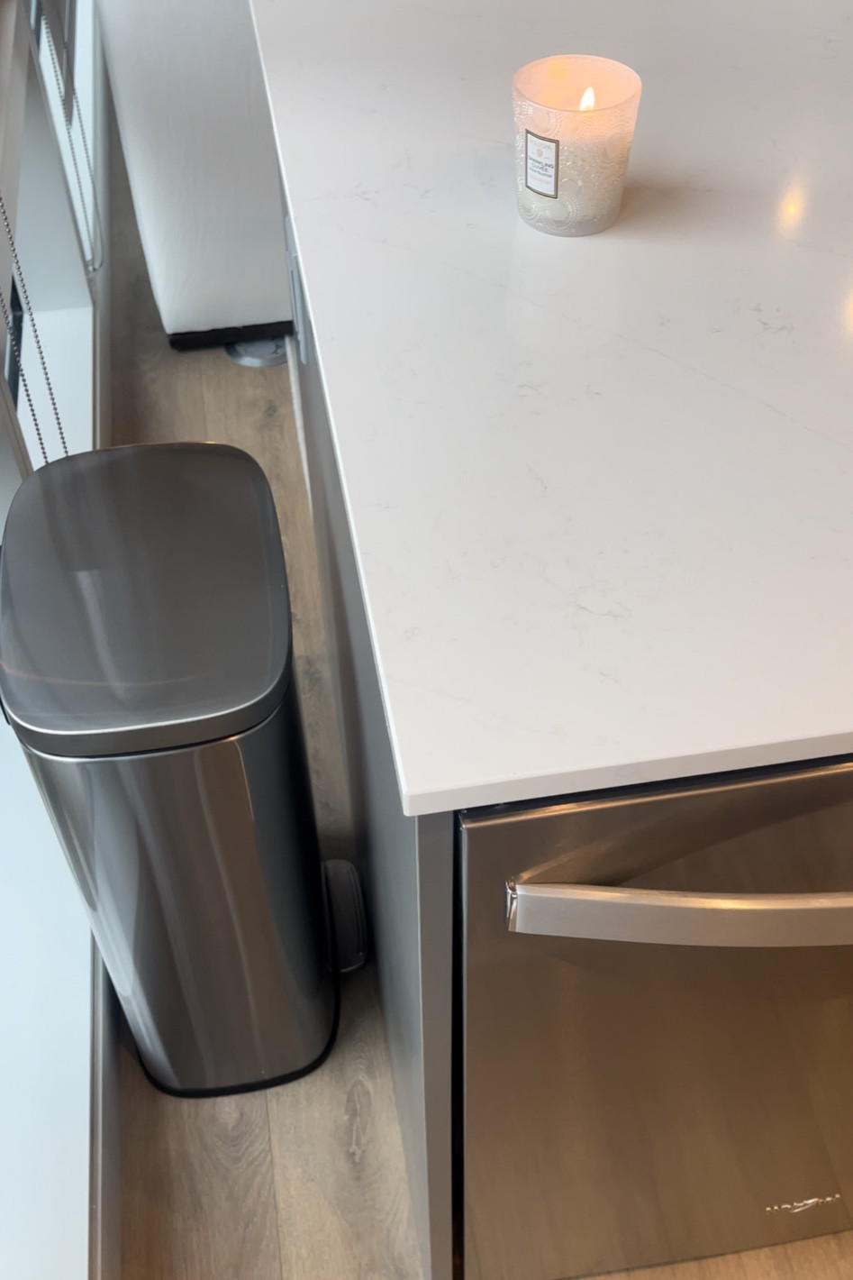 The perfect trash can for smaller spaces! #ltkhome #ltkkitchen #homedecor