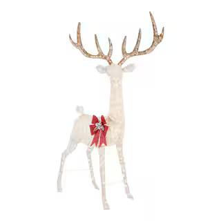 Home Accents Holiday 8.5 ft. Polar Wishes Giant-Sized LED Buck With Bow Holiday Yard Decoration T... | The Home Depot