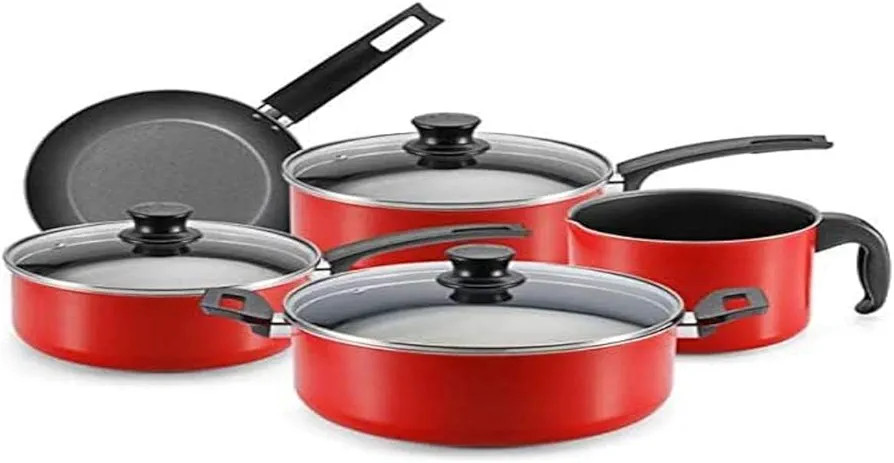 Jogo de Panelas 5 Peças Vermelho Magnific Antiaderente Panelux | Amazon (BR)