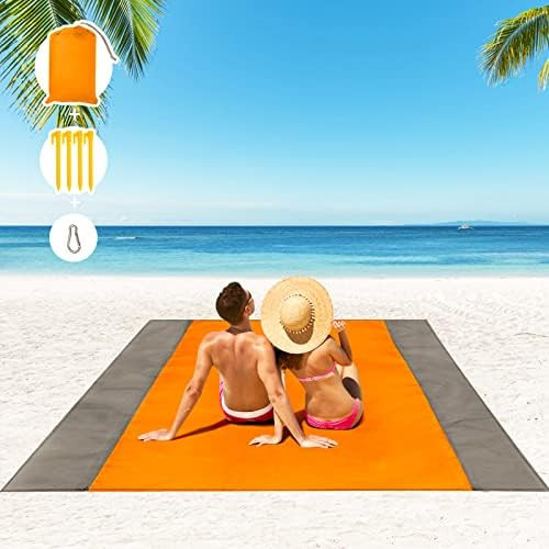 Beach Blanket Waterproof Sandproof, 96''×108'' Oversized Beach Mat for 4-7 Adults, Portable Sand Fre | Amazon (US)