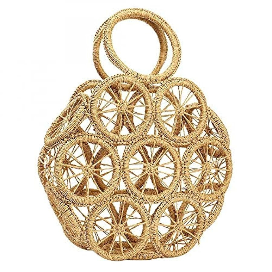 Womens Large Straw Beach Tote Hobo Summer Bag - Handwoven Straw Handbag | Amazon (US)