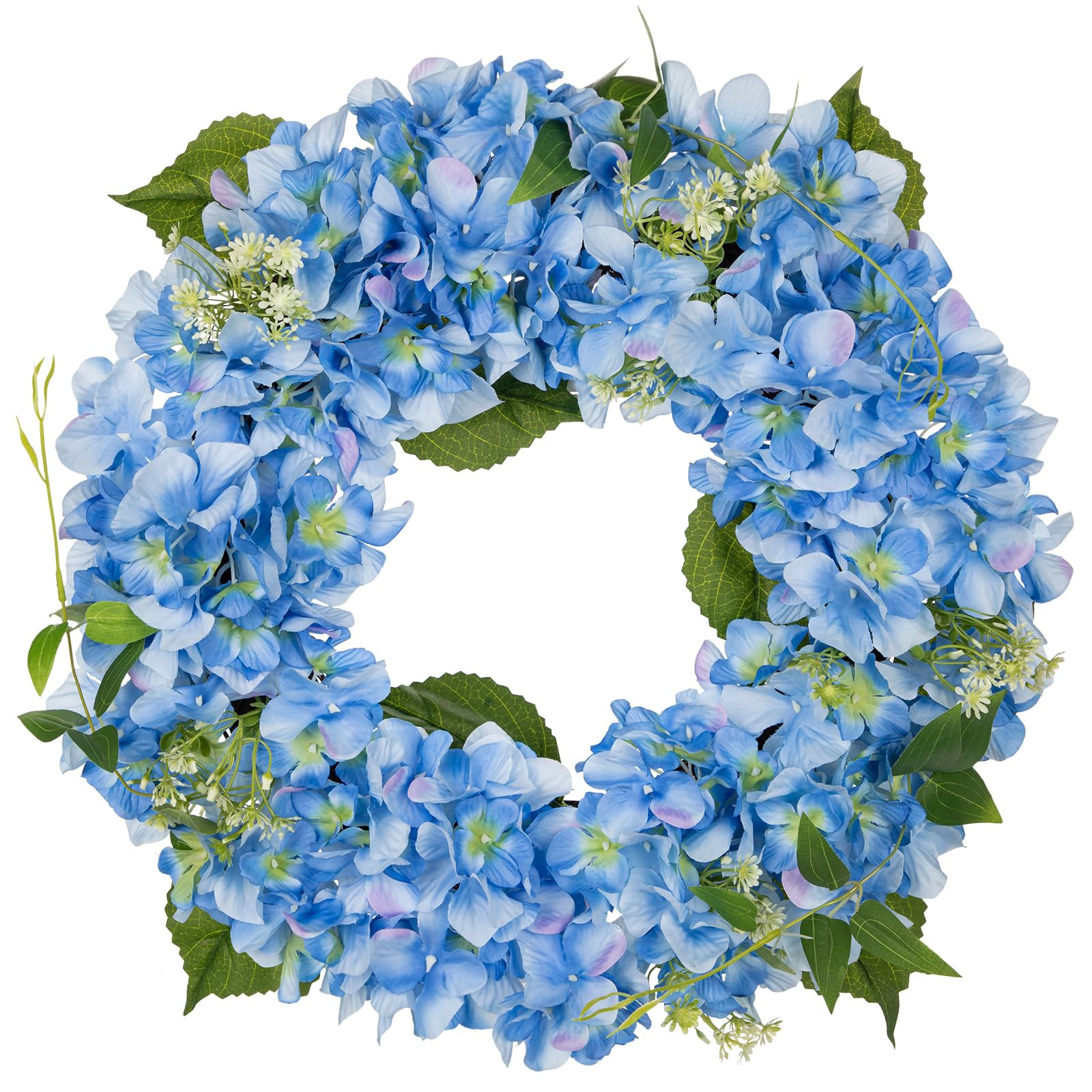 Hydrangea Spring Wreaths for Front Door, 16.5'' Blue Hydrangea Artificial Door Wreaths for Home M... | Amazon (CA)