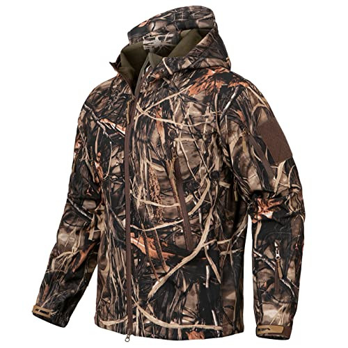 ReFire Gear Men's Soft Shell Military Tactical Jacket Outdoor Camouflage Hunting Fleece Hooded Coat | Amazon (US)