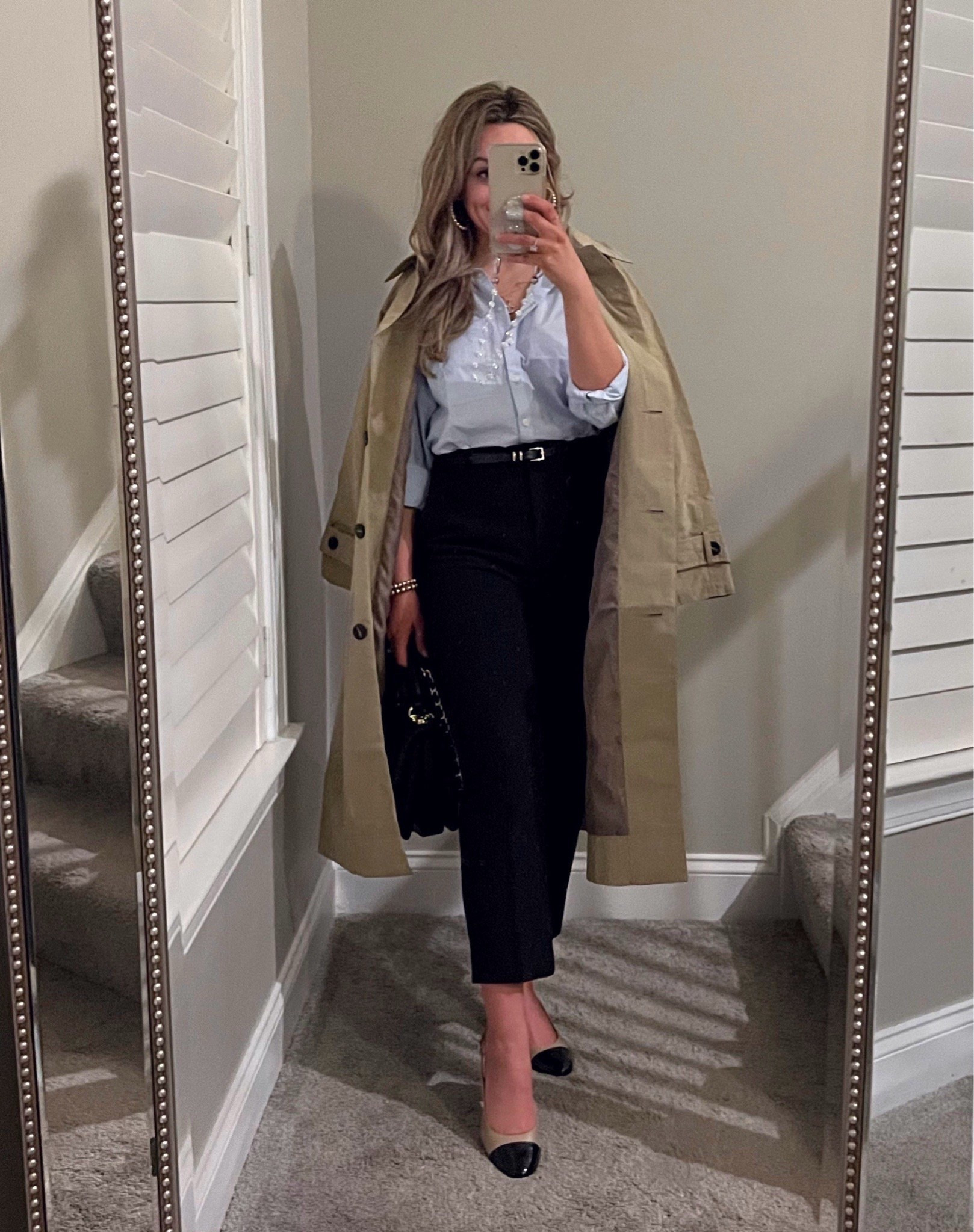 Spring work outfit, trench coat, work pants, black pants

#LTKWorkwear #LTKShoeCrush #LTKSeasonal