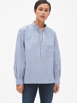 Stripe Shirred Popover Shirt | Gap US