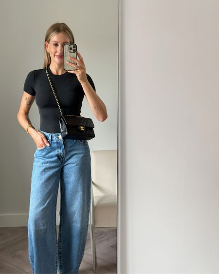 Loving these Skims tees - super comfy, stretchy and look great with looser trousers or jeans 👖 

Also found an amazing designer alternative for my Chanel classic flap that’s under £700 and you can get an additional 15% off with my code and free next day delivery at Coggles with code ‘CHARLOTTE15’

And my Levi’s jeans are on sale too! 

#skims #casual #jeans #widelegjeans 

#LTKunder100 #LTKsalealert #LTKFind
