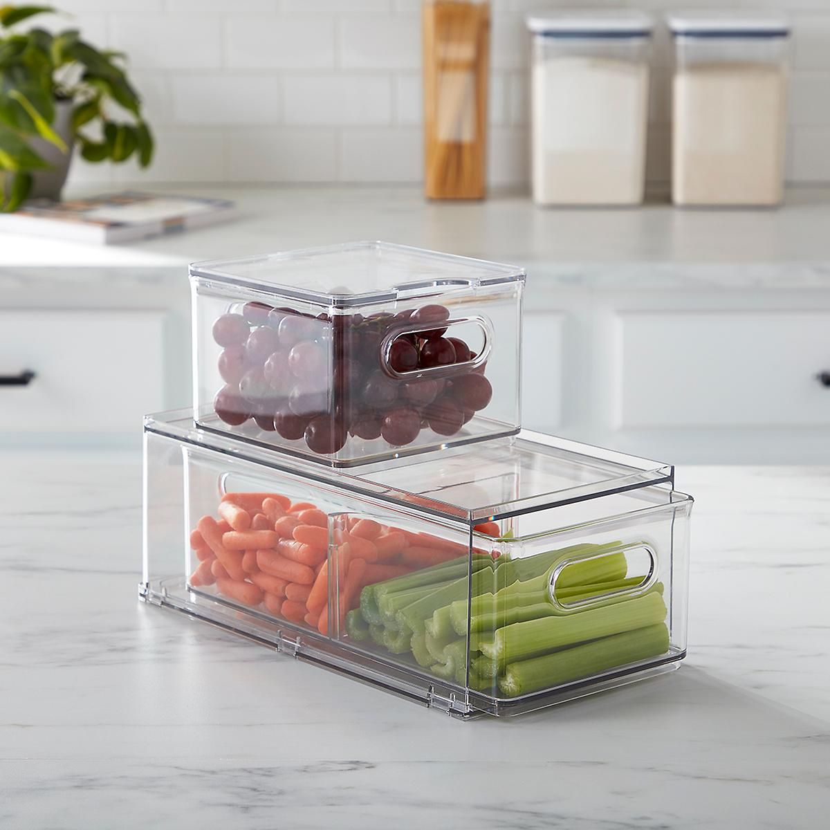 THE HOME EDIT Divided Fridge Drawer Clear | The Container Store